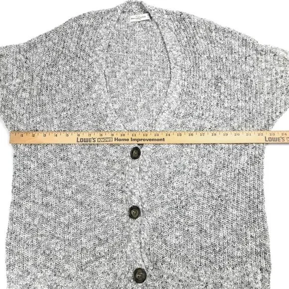 ABERCROMBIE Oversized Button Down Grandpa Cardigan Sweater Marled Gray Womens - Picture 2 of 10